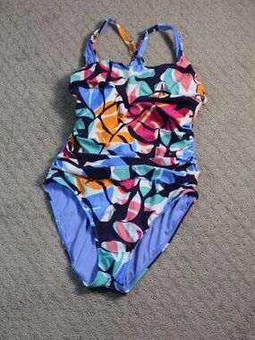 Nautica Size M Vibrant Multicolor One Piece Swimsuit